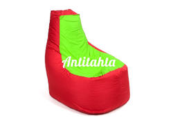 Кресло мешок банан из комбинированного оксфорда красного цвета с зеленой подложкой
