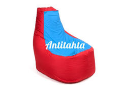 Кресло мешок банан из комбинированного оксфорда красного цвета с голубой подложкой