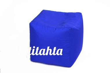 Пуф мешок в форме куба из материала оксфорд однотонного синего цвета 