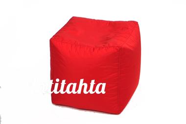 Пуф мешок в форме куба из материала оксфорд однотонного красного цвета 